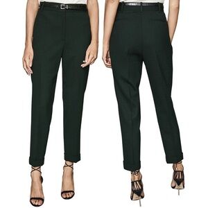 Princess Kate Middleton Reiss Ginnie Slim Leg Wool Blend Trouser Bottle Green